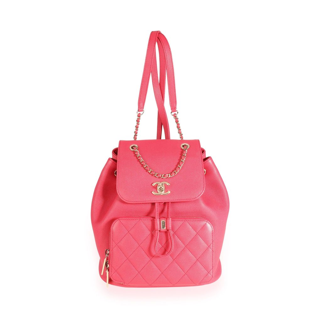 Chanel Berry Caviar Quilted Business Affinity Backpack